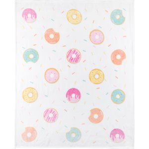 Safdie & Co. 48x60&quot Whimsical Donuts Flannel Ultra-Soft Throw in Multi-Color