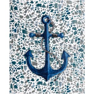Safdie & Co. 48x60&quot Terrazzo & Anchor Flannel Ultra-Soft Throw in Multi-Color