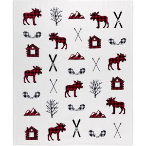 Safdie & Co. 48x60&quot Signature Ribbed Printed Flannel Ultra-Soft Throw in Red