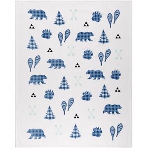 Safdie & Co. 48x60&quot Signature Ribbed Printed Flannel Ultra-Soft Throw in Blue