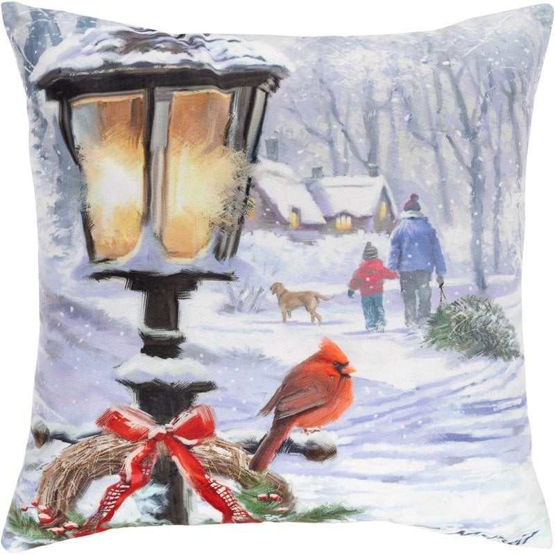 Safdie & Co. Cushion Xmas With Led Christmas Lantern Multi-Color