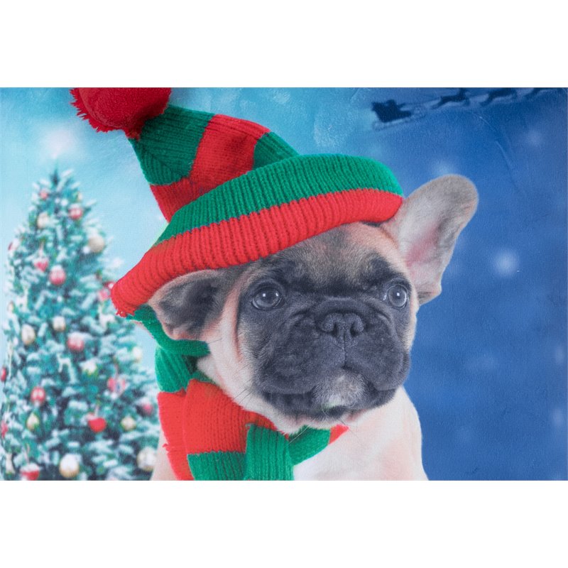 Safdie & Co. Cushion Xmas Sherpa Reversible Elf Puppy