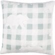 Safdie & Co. Cushion Faux Fur Reversible Aqua Plaid Bear