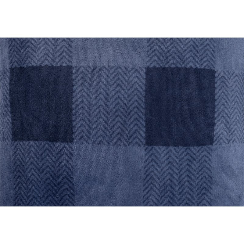 Safdie & Co. Cushion Faux Fur Reversible Navy Buffalo Plaid