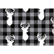 Safdie & Co. Cushion Faux Fur Reversible in Black Plaid Deer