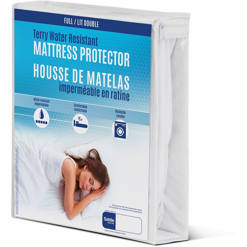 Safdie & Co. Microfiber Waterproof Twin Mattress Protector in White