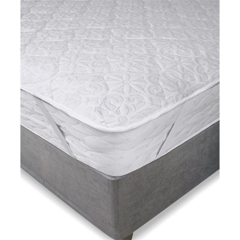 Safdie & Co. Quilted Twin Mattress Protector with Elastic Corners in White