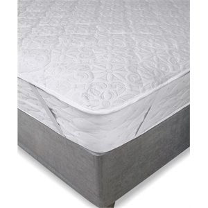 Safdie & Co. Quilted Twin Mattress Protector with Elastic Corners in White