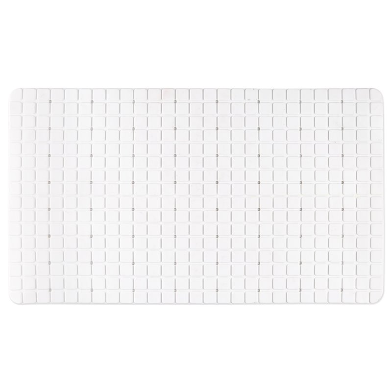 Safdie & Co. Bath Mat with Anti-Slip Suction Cups in White