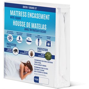 Safdie & Co. Modern Microfiber Queen Mattress Encasement in White