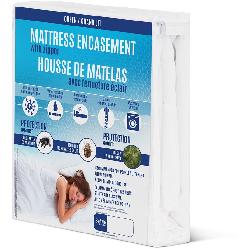 Safdie & Co. Modern Microfiber Twin Mattress Encasement in White