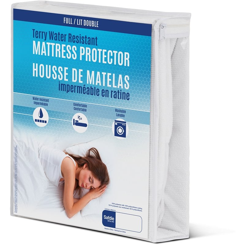Safdie & Co. Microfiber Waterproof Double Mattress Protector in White