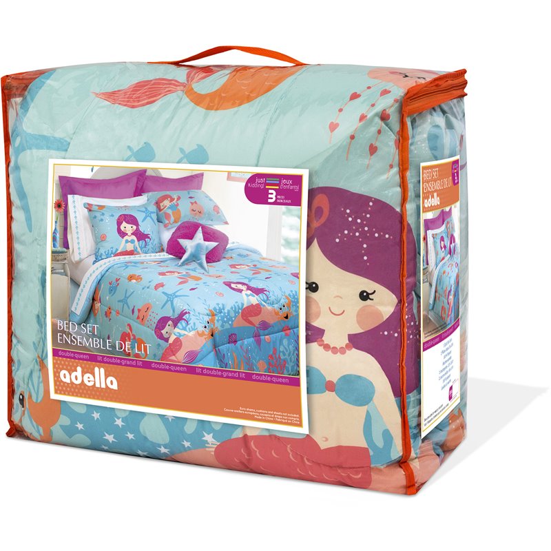 Safdie & Co. 3-piece Adella Microfiber Double Queen Comforter Set in Multi-Color