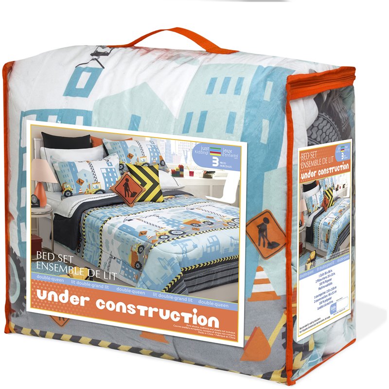 Safdie & Co. 3-piece Microfiber Double Queen Comforter Set in Multi-Color