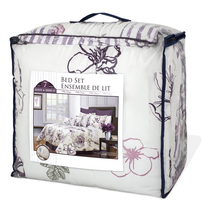 Safdie & Co. 5-piece Angelica Premium Microfiber Twin Comforter Set in Purple