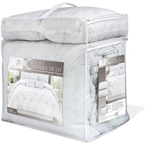 Safdie & Co. 7-piece Chateau Premium Microfiber King Comforter Set in White