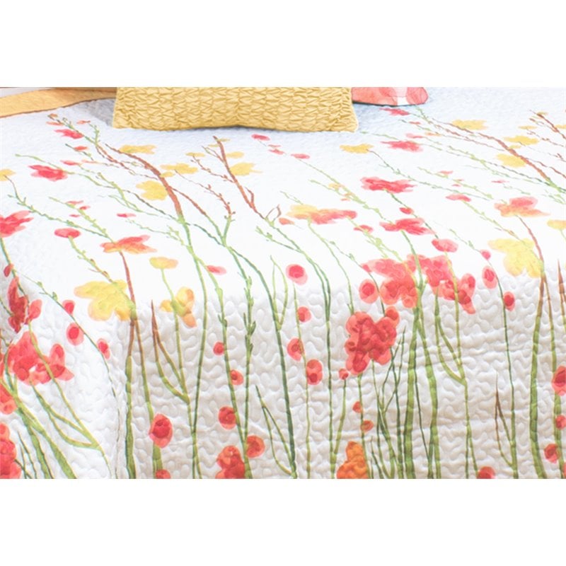 Safdie & Co. 2-piece Adalia Premium Microfiber Twin Quilt Set in Multi-Color