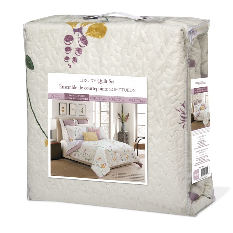 Safdie & Co. 2-piece Serenade Premium Microfiber Twin Quilt Set in Multi-Color