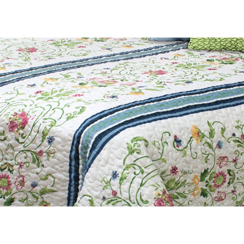 Safdie & Co. 3-piece Heirloom Microfiber Double Queen Quilt Set in Multi-Color