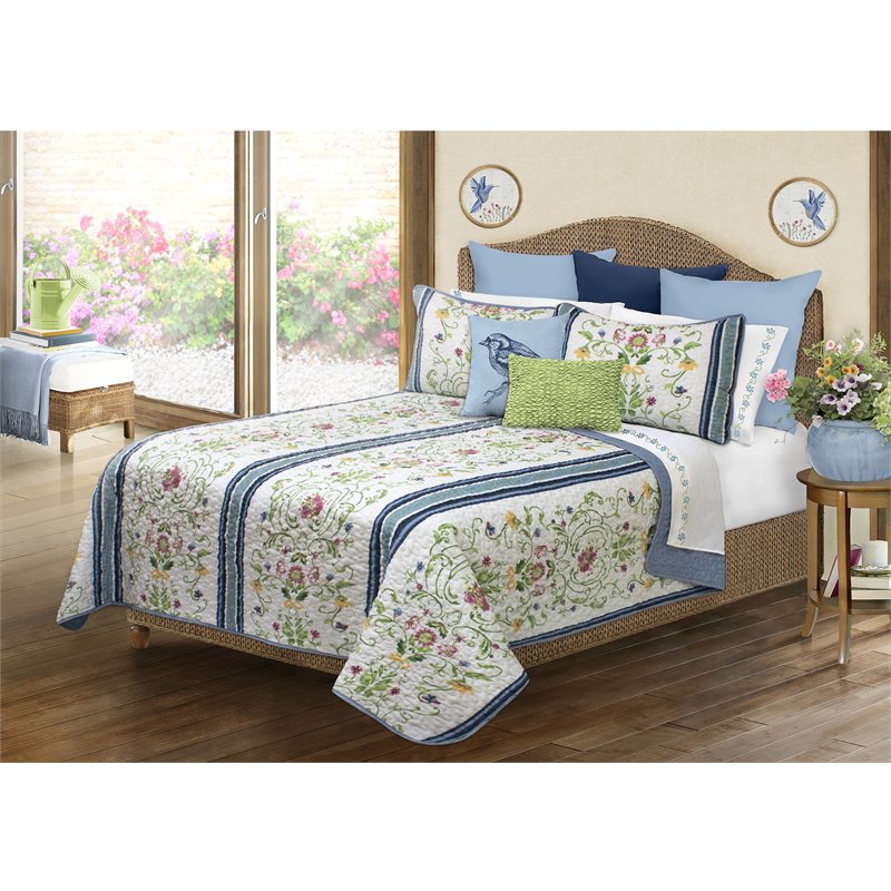 Safdie & Co. 3-piece Heirloom Microfiber Double Queen Quilt Set in Multi-Color