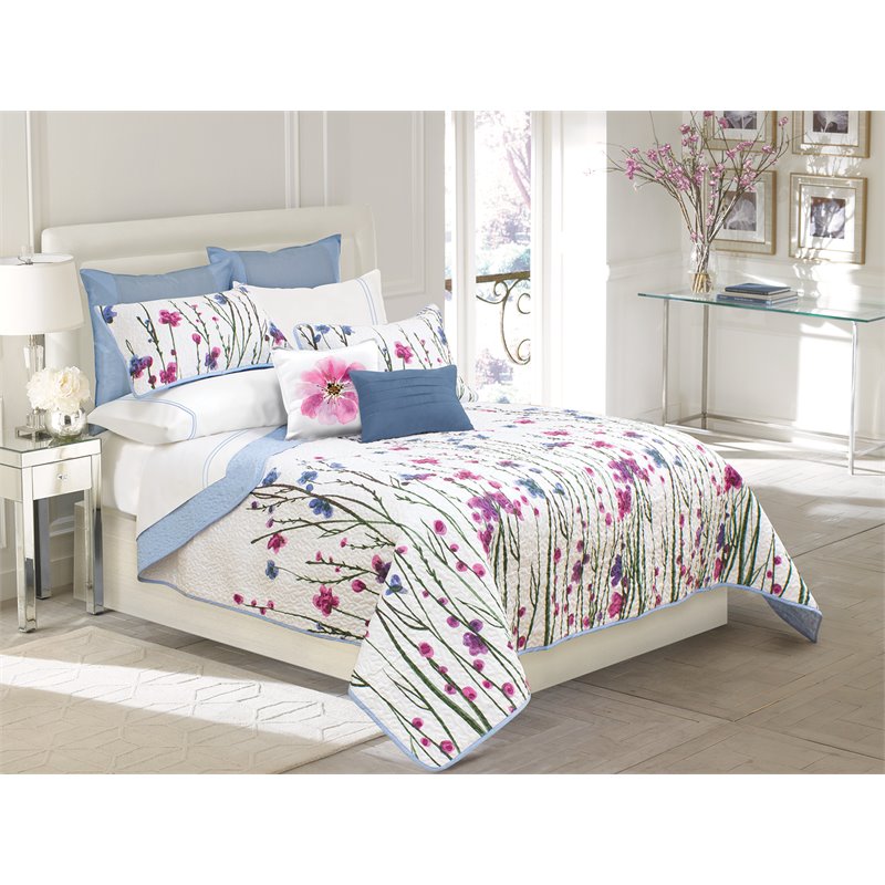 Safdie & Co. 3-piece Sabrina Microfiber Double Queen Quilt Set in Multi-Color