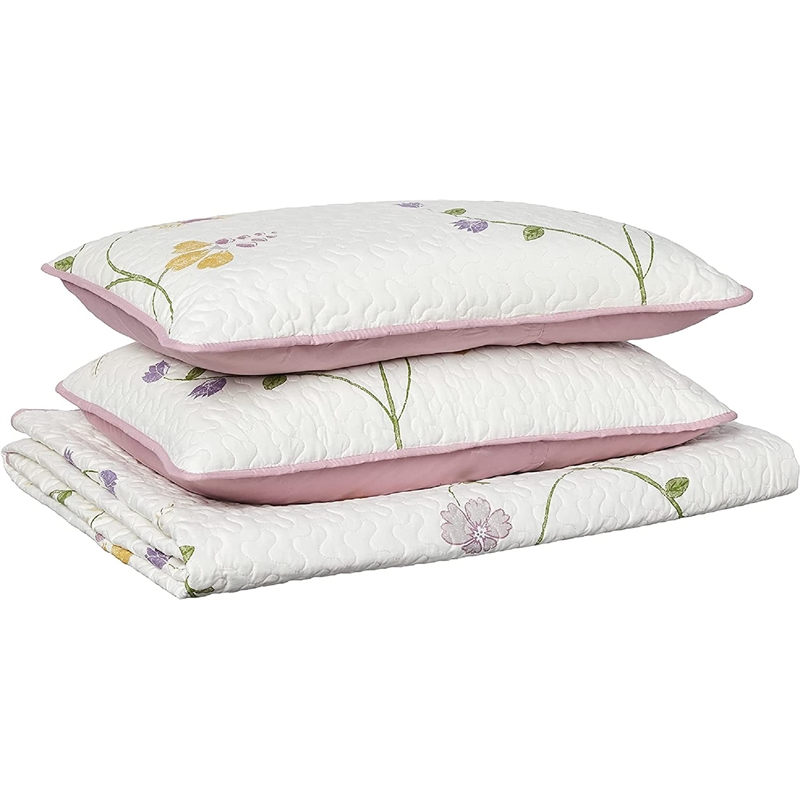Safdie & Co. 3-piece Serenade Premium Microfiber King Quilt Set in Multi-Color