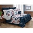Safdie & Co. 4-Piece Premium Microfiber Twin Quilt Set in Navy Bay Harbour