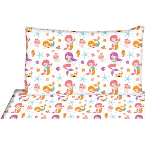 Safdie & Co. 4-Piece Juvenile Mermaids Premium Double Sheet Set in Multi-Color