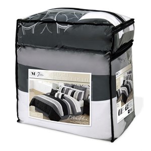 Safdie & Co. 7-piece Polyester Maddox King Comforter Set in Multi-Color