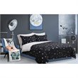 Safdie & Co. 3-piece Modern Polyester Stars Double Queen Comforter Set in Black