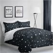 Safdie & Co. 3-piece Modern Polyester Stars Double Queen Comforter Set in Black