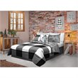 Safdie & Co. 3-piece Polyester Buffalo Plaid Double Queen Comforter Set in White