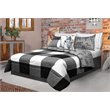 Safdie & Co. 3-piece Polyester Buffalo Plaid King Comforter Set in Gray/White