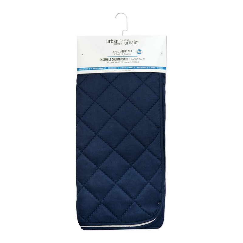 Safdie & Co. 2-piece Modern Polyester Double Queen Quilt Set in Blue