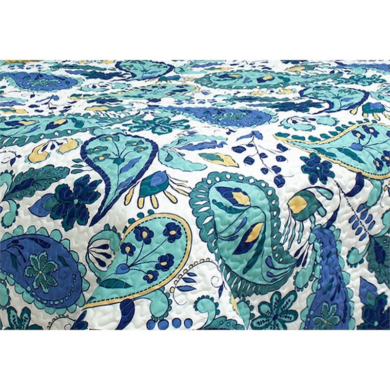 Safdie & Co. 2-piece Polyester Bliss Twin Quilt Set in Blue Finish