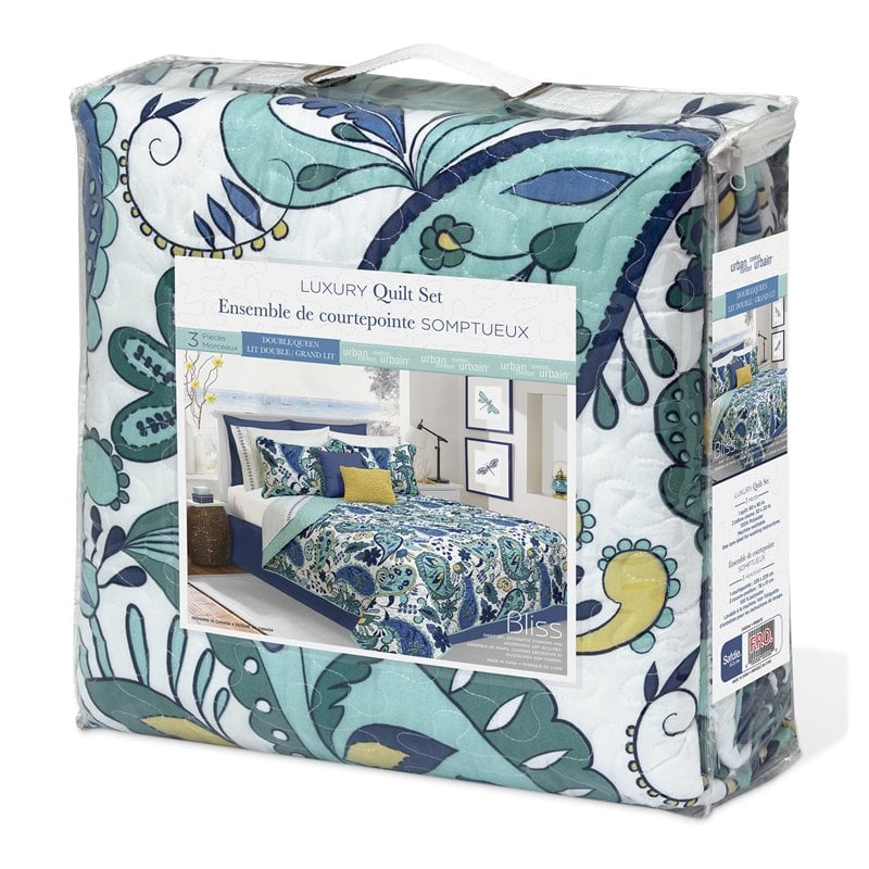 Safdie & Co. 2-piece Polyester Bliss Twin Quilt Set in Blue Finish