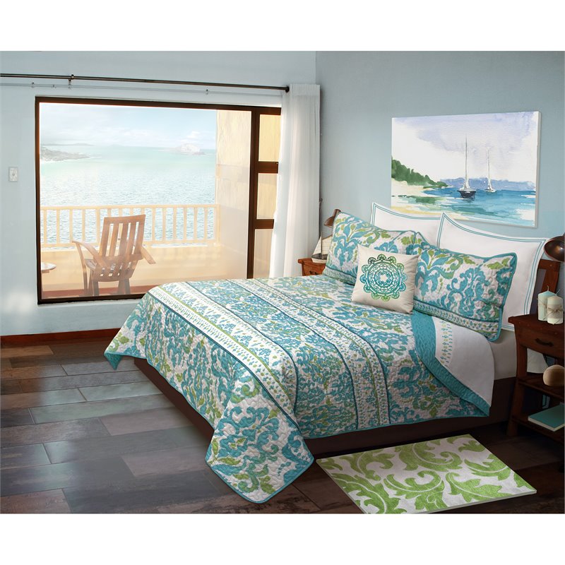 Safdie & Co. 2-piece Polyester Cyprus Twin Quilt Set in Multi-Color
