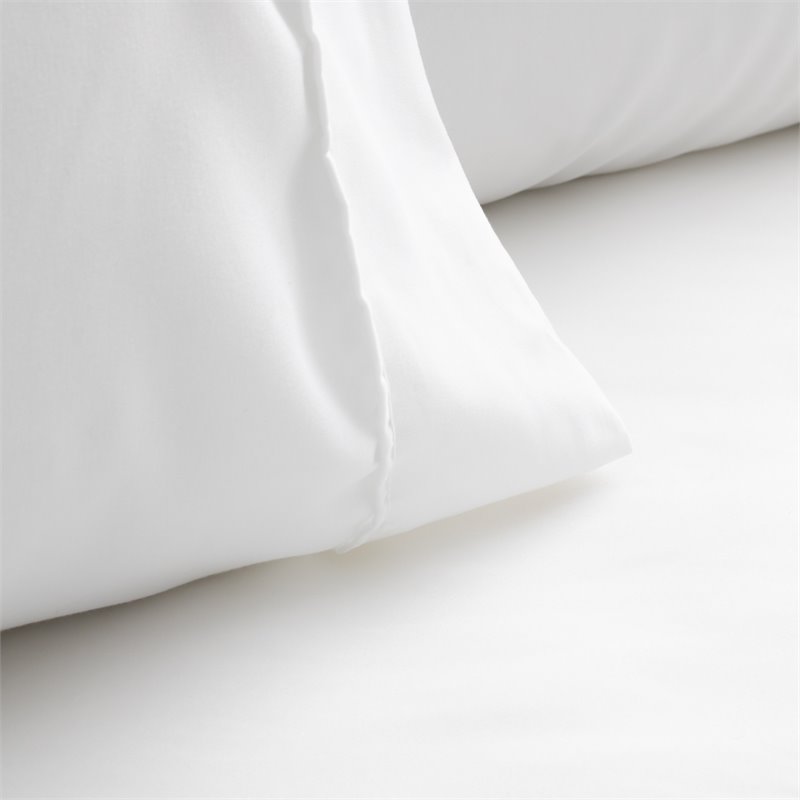 Safdie & Co. 4-piece Modern Polyester Solid Double Sheet Set in White