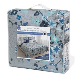 safdie & co. 3-piece polyester willow double queen quilt set in multi-color