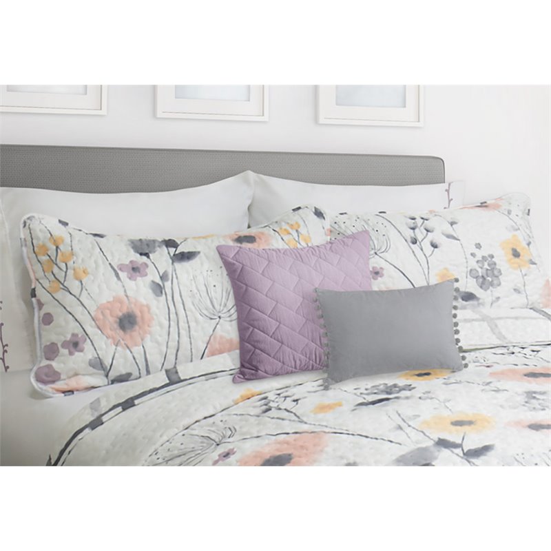 Safdie & Co. 3-piece Polyester Mirabelle Double Queen Quilt Set in Multi-Color