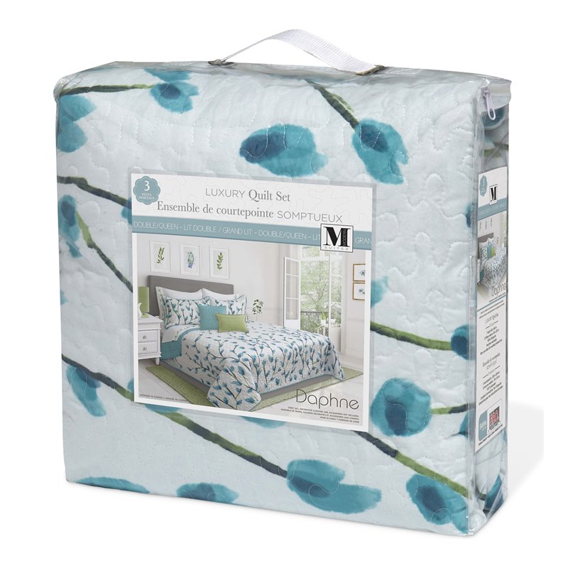 Safdie & Co. 3-piece Polyester Daphne King Quilt Set in Multi-Color