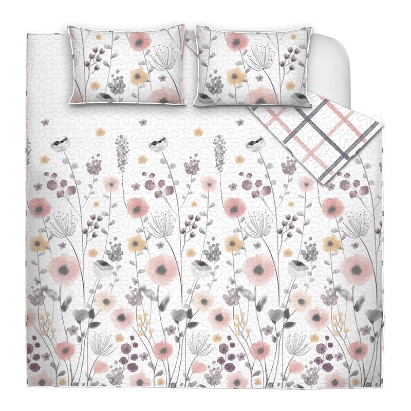 Safdie & Co. 3-piece Polyester Mirabelle King Quilt Set in Multi-Color