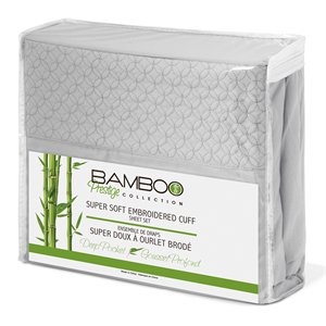 Safdie & Co. 4-piece Modern Polyester Solid Queen Sheet Set in Light Gray