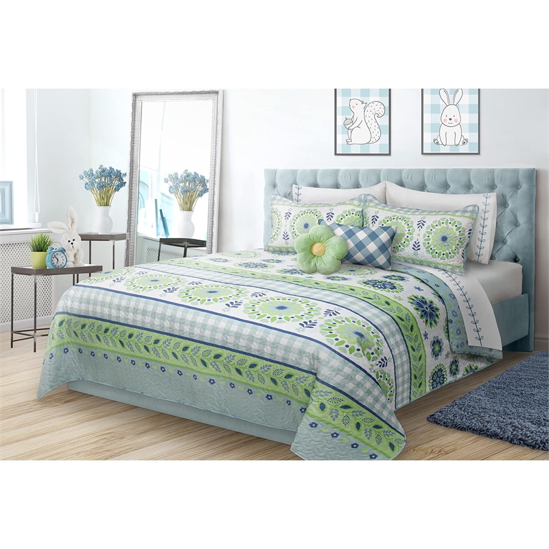 Safdie & Co. 2-piece Polyester Hayley Twin Quilt Set in Multi-Color