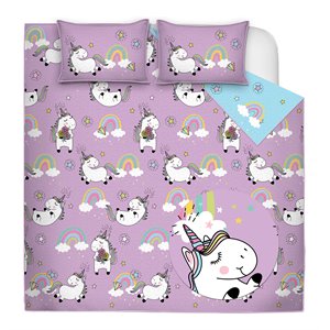 safdie & co. 2-piece polyester unicorn twin quilt set in multi-color