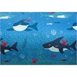 Safdie & Co. 2-piece Polyester Shark Twin Quilt Set in Multi-Color