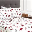 Safdie & Co. 3-piece Polyester Printed Wildlife Double Sheet Set in White