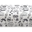 Safdie & Co. 2-piece Polyester Gaming Twin Quilt Set in White/Black