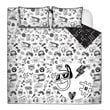 Safdie & Co. 2-piece Polyester Gaming Twin Quilt Set in White/Black