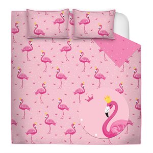 safdie & co. 3-piece polyester flamingo double queen quilt set in multi-color